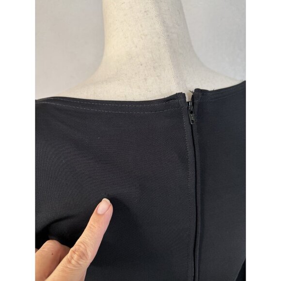 Vtg Tadashi Shoji Dress Womens Fits Sz S Black 90's Gothic Glam Square Neck Mesh - Picture 8 of 16